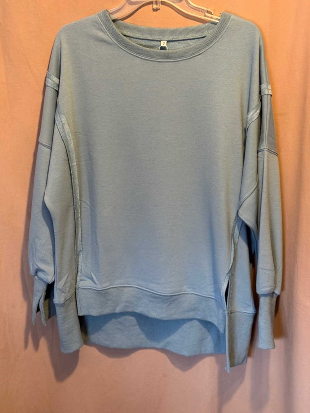 Relaxed Light Blue Women's Pullover Sweater